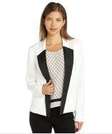 Aryn K White And Black Woven Tuxedo Jacket