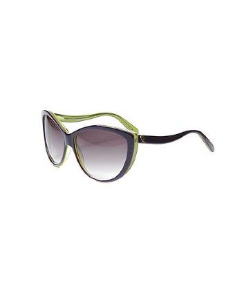 Alexander Mcqueen Alexander Mcqueen Am 4147 /s Em0 J8 Violet And Green Cat Eye Fashion Sunglasses Grey Gradient Lens