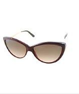 Alexander Mcqueen Alexander Mcqueen Am 4147/n Oej Burgundy Gold Cat-eye Plastic Sunglasses
