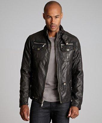 X-ray Jeans Black Faux Leather Motorcross Jacket
