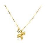 Belcho 3d Elephant With Cz Pendant Necklace