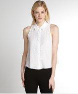 Equipment Femme White 'mina' Front Eyelet Embroidery Sleeveless Blouse