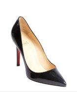 Christian Louboutin Black Leather Pointed Toe Pumps