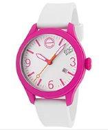 Esq By Movado Esq One White Silicone & Dial Magenta Case Short Strap