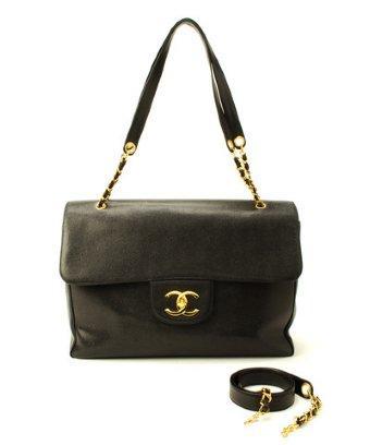 Chanel Black Caviar Leather 'super Model' Vintage Shoulder Bag