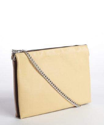 Celine Yellow, Mocha And Pink Leather 'trio' Shoulder Bag