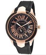 Ted Lapidus Men's Black Rubber Black Dial Rose-tone Case