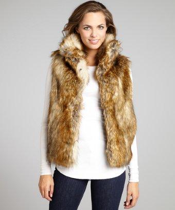 Imposter Brown Raccoon Faux Fur Vest