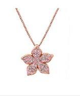 Amanda Rose Collection 14k Rose Gold Plated Sterling Silver Flower Pendant With Swarovski Crystals