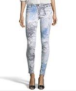 Cj By Cookie Johnson Blue Marble Print Stretch Cotton 'joy' Skinny Leggings