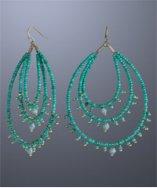 Danielle Stevens turquoise beaded triple loop earrings