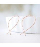 Olive Yew Inverted Hoop Earrings - Rose Gold
