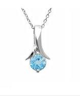 Amanda Rose Collection 1ct. Sky Blue Topaz Solitaire Pendant-necklace In Sterling Silver  18 Chain