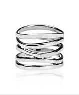 Aeravida Trendy Wide Five Band Coil Wrap Sterling Silver Ring