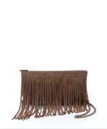 Martine Sitbon Cocoa Suede And Leather Fringe Shoulder Bag