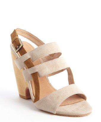 Madison Harding Khaki Strappy Leather 'simpson' Weave Through Heel Sandals