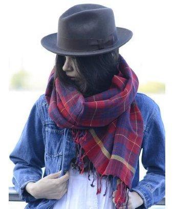 Scarf4all Hand Loomed Red Plaid Scarf