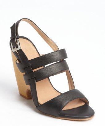 Madison Harding Black Strappy Leather 'simpson' Weave Through Heel Sandals