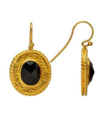 Gurhan Gurhan Renaissance 24k Gold And Black Sapphire Earrings