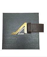 Apolinar Brown Embossed Crocodile Leather Belt With Gold Apolinar Buckle