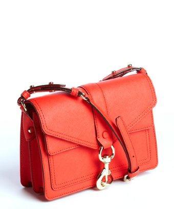 Rebecca Minkoff Scarlet Red Leather 'hudson Moto' Mini Studded Bag