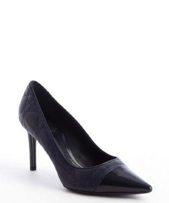 Christian Dior Marine Leather Pointed Cap Toe Pumps
