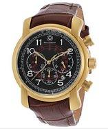 Ben Minkoff Mercury Chronograph Brown Genuine Leather Black Dial