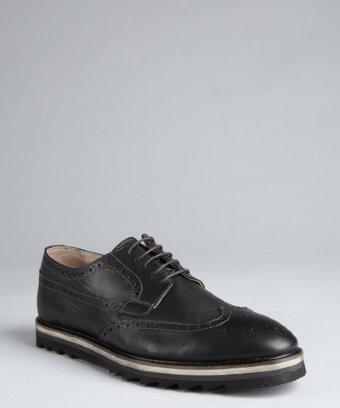Rogue Dark Charcoal Leather 'rodman' Lace Up Oxfords