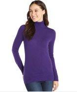 Hayden Royal Purple Cashmere Turtleneck Long Sleeve Sweater