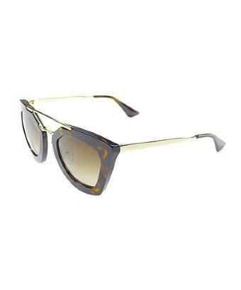 Prada Prada Pr 09qs 2au6s1 Havana Cat-eye Plastic Sunglasses