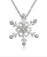 Amanda Rose Collection Diamond Snowflake Pendant-necklace In Sterling Silver