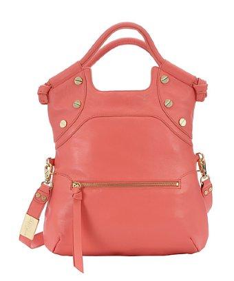 Foley + Corinna Coral Leather 'fc Lady' Large Convertible Tote