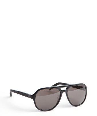John Varvatos Black Acrylic Round Crossbar Sunglasses