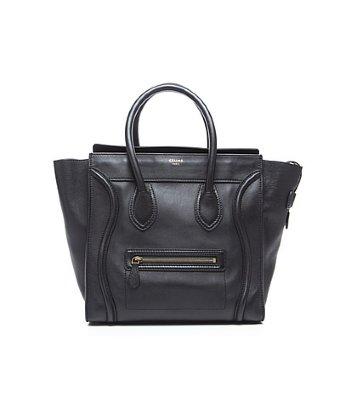 Celine Pre-owned Celine Black Calfskin Mini Luggage Tote Bag