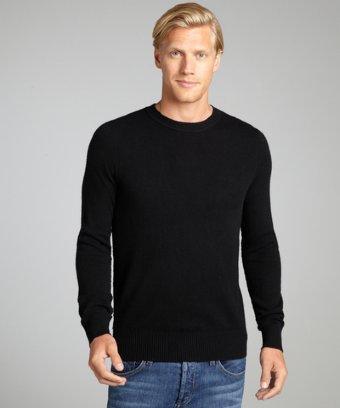 Harrison Black Cashmere Basic Crewneck Sweater
