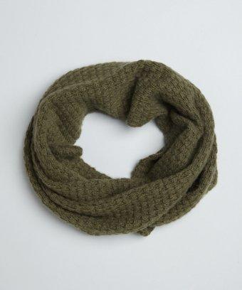 Portolano Loden Green Popcorn Knit Cashmere Infinity Scarf
