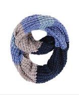 Paula Bianco Chunky Infinity Scarf In Navy Multi