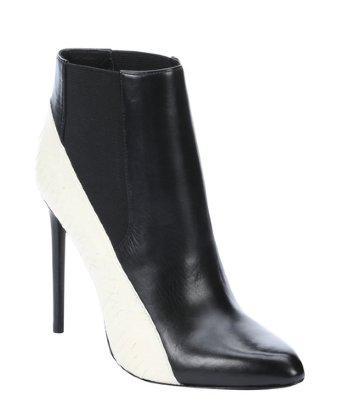 Rachel Zoe Black Colorblock Leather And Snakeskin 'gael' Booties
