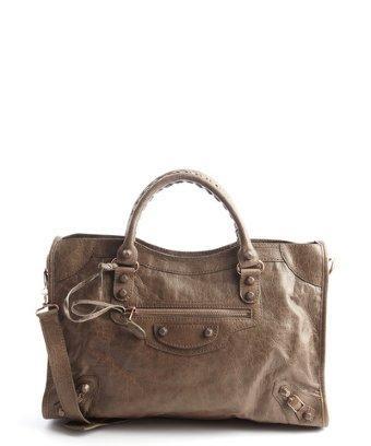 Balenciaga Grey Leather Convertible Top Handle 'giant' Satchel Bag