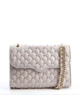 Rebecca Minkoff Dove Grey Leather Studded 'quilted Affair' Shoulder Bag