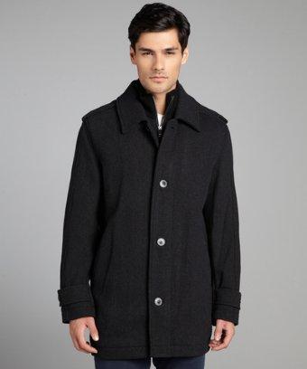 Marc New York Charcoal Wool Blend Twill 'lloyd' Coat