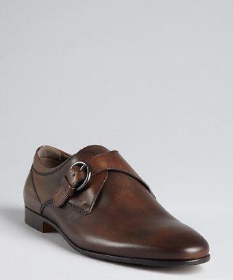 Tod S Cocoa Leather Monk Strap Oxfords
