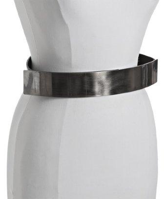 Vionnet Black Leather Metal Plate Buckle Waist Belt
