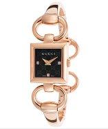 Gucci Women's Tornabuoni Rose-tone Stainless Steel Black Dial