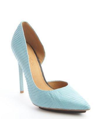 L.a.m.b. Light Blue Embossed Leather 'camryn' Pumps