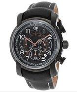Ben Minkoff Mercury Chronograph Black Genuine Leather And Dial