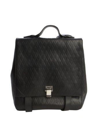 Proenza Schouler Black Quilted Leather 'ps1' Large Top Handle Backpack