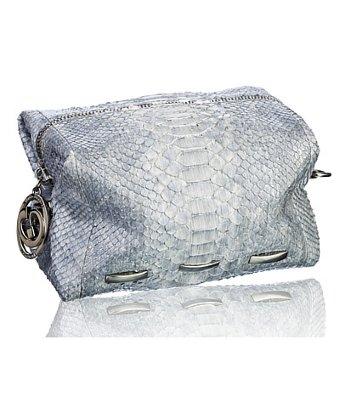 Nada Sawaya Cosmo - Python Crossbody Clutch - Silver