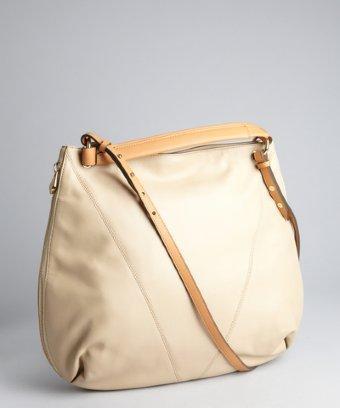 Pour La Victoire Bone And Tan Leather 'lauren' Zip Detail Hobo