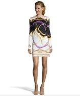Jb By Julie Brown Positano Pink Horesbit Print Stretch Knit 'morgan' Long Sleeve Shift Dress